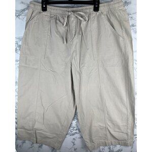 Style&Co. XXL Womens Capri Straight Pull On Mid Rise Stonewall